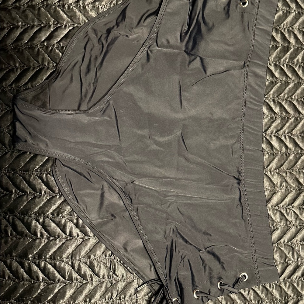 Black High-Waisted Swim Bottoms